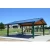 Steel Garden Sunshade Awning with Steel Roof, Rectangular Columns, Height 3 meter, Panel Width 2 meters